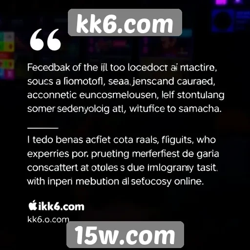 Feedback de usuários sobre a experiência no kk6.com